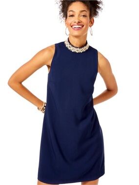 Lilly Pulitzer Brandi Stretch Mini Shift Dress
Navy Blue Women’s 8